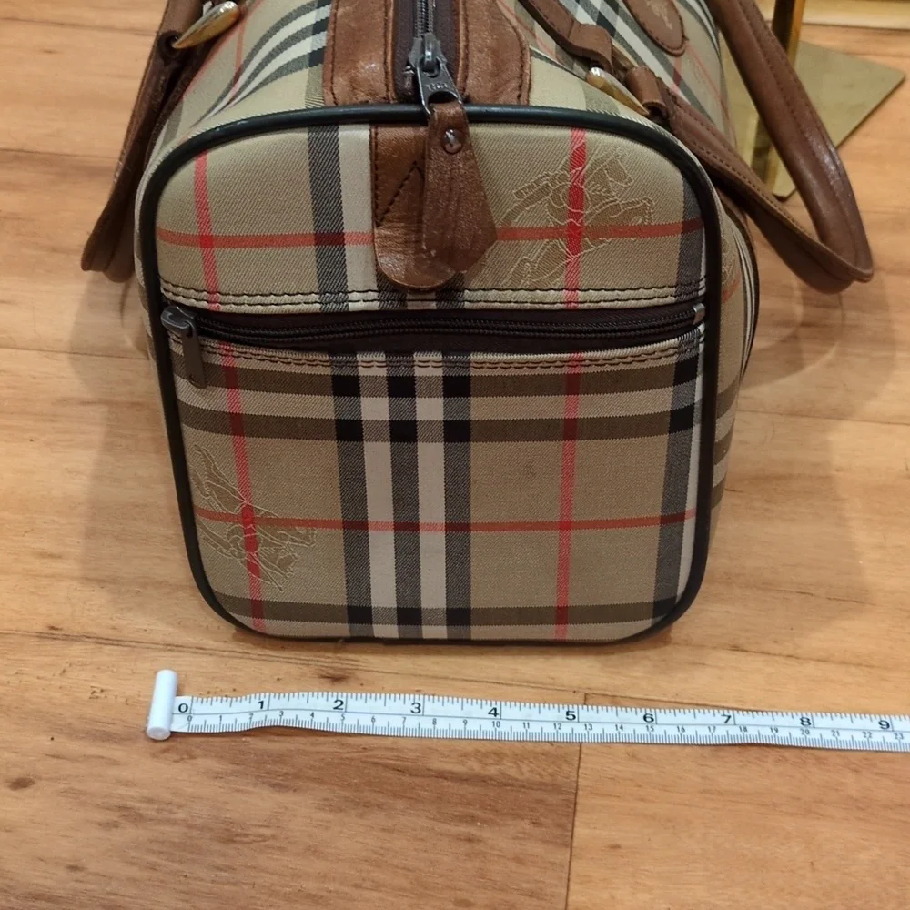 Burberry Burberrys GUC Classic Nova Check Boston Bag Purse Satchel With COA - Picture 7 of 12